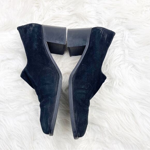 Vintage Aquatalia Slip On Suede Block Heel Loafers - Picture 6 of 9